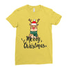 merry cristmas reindeer Ladies Fitted T-Shirt