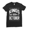 kings are born in october Ladies Fitted T-Shirt