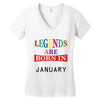 legends are born january Women's V-Neck T-Shirt