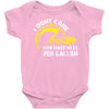 I Don't Care How Many Miles Per Gallon Baby Onesie