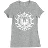 battlestar galactica distressed badge Ladies Fitted T-Shirt