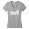 home is where the wifi funny Women's V-Neck T-Shirt