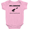 pig cannons making the impossible possible Baby Onesie