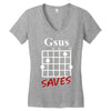 gsus saves chord Women's V-Neck T-Shirt