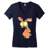 zombie bunny Women's V-Neck T-Shirt