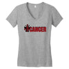 Fuck Cancer Deadpool Women's V-Neck T-Shirt