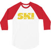 born to ski forced to work 3/4 Sleeve Shirt