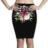 Yeezus with Flowers Pencil Skirts