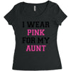 i wear pink for my aunt breast cancer Women's Triblend Scoop T-shirt