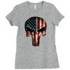 skull us flag Ladies Fitted T-Shirt