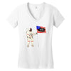 Astronaut Celebrating Independence  Day at 1776 Women's V-Neck T-Shirt