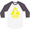 caution shapes being thrown printed 3/4 Sleeve Shirt