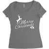 merry christmas flower Women's Triblend Scoop T-shirt