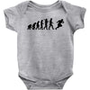 evolution of a rugby player t shirt top all black mens Baby Onesie