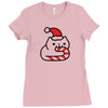 candy cane cat Ladies Fitted T-Shirt