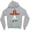 ladies sombrero  funny retro mexico mustache designer Zipper Hoodie