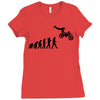 evolution of a biker dirt bike mx motocross t shirt men Ladies Fitted T-Shirt