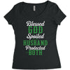 blessed god by spoiled by my husband protected by both Women's Triblend Scoop T-shirt