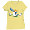 mighty hero atop a chicken Ladies Fitted T-Shirt