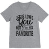 jesus loves you but i'm his favorite V-Neck Tee