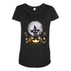 witch cat night Maternity Scoop Neck T-shirt