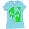 mad engine marvel brand punisher scar glow in the dark Ladies Fitted T-Shirt
