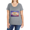 Orange cat Ladies Curvy T-Shirt