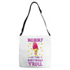 birthday troll mommy Adjustable Strap Totes