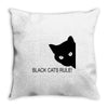 black cats rule Throw Pillow