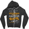 I'm a september woman I was born with my heart Zipper Hoodie