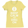 keep calm and disc golf on target frisbee basket Ladies Fitted T-Shirt