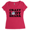 crazy lady shark Women's Triblend Scoop T-shirt