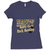 happy when duck hunting Ladies Fitted T-Shirt