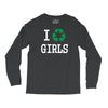 i recycle girls slogan text funny baseball jersey Long Sleeve Shirts