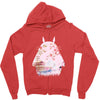 totoro with asian landscape Zipper Hoodie