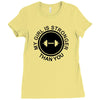 my girl is stronger than you (2) Ladies Fitted T-Shirt