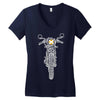 biker Women's V-Neck T-Shirt