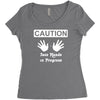 caution! jazz handsfunny jazz dance comic boogie camp trumpet Women's Triblend Scoop T-shirt