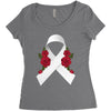 lung cancer white ribbon Women's Triblend Scoop T-shirt
