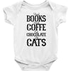 read books drink coffee eat chocolate pet cats Baby Bodysuit
