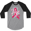 breast cancer awareness hope ribbon heart 3/4 Sleeve Shirt