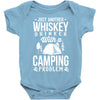 love whiskey and camping! Baby Bodysuit