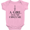 a girl has no costume (black) Baby Bodysuit
