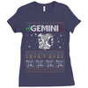 santa gemini christmas ugly t shirts Ladies Fitted T-Shirt