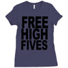 free high fives t shirt x large funny humor geek awesome highfive cool Ladies Fitted T-Shirt