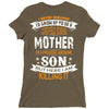 Super Cool Mother Of A Freaking Awesome Son Ladies Fitted T-Shirt