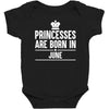 princesses are born in june Baby Bodysuit