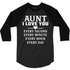 I Love You Aunt 3/4 Sleeve Shirt