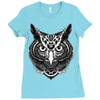 owl ornate Ladies Fitted T-Shirt