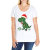 christmas dinosaur Ladies Curvy T-Shirt